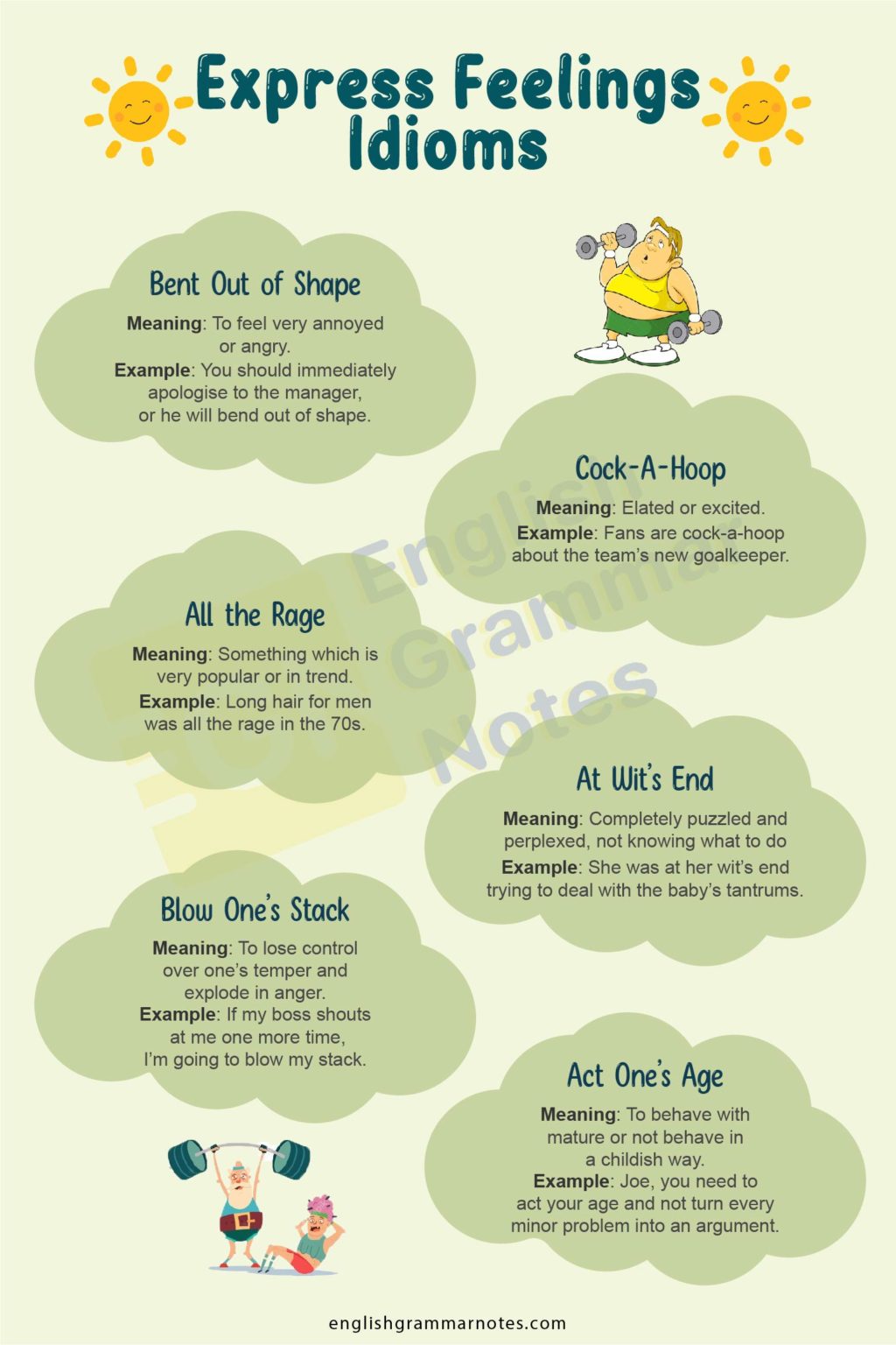 Idioms to Express Feelings List of Idioms to Express Feelings With