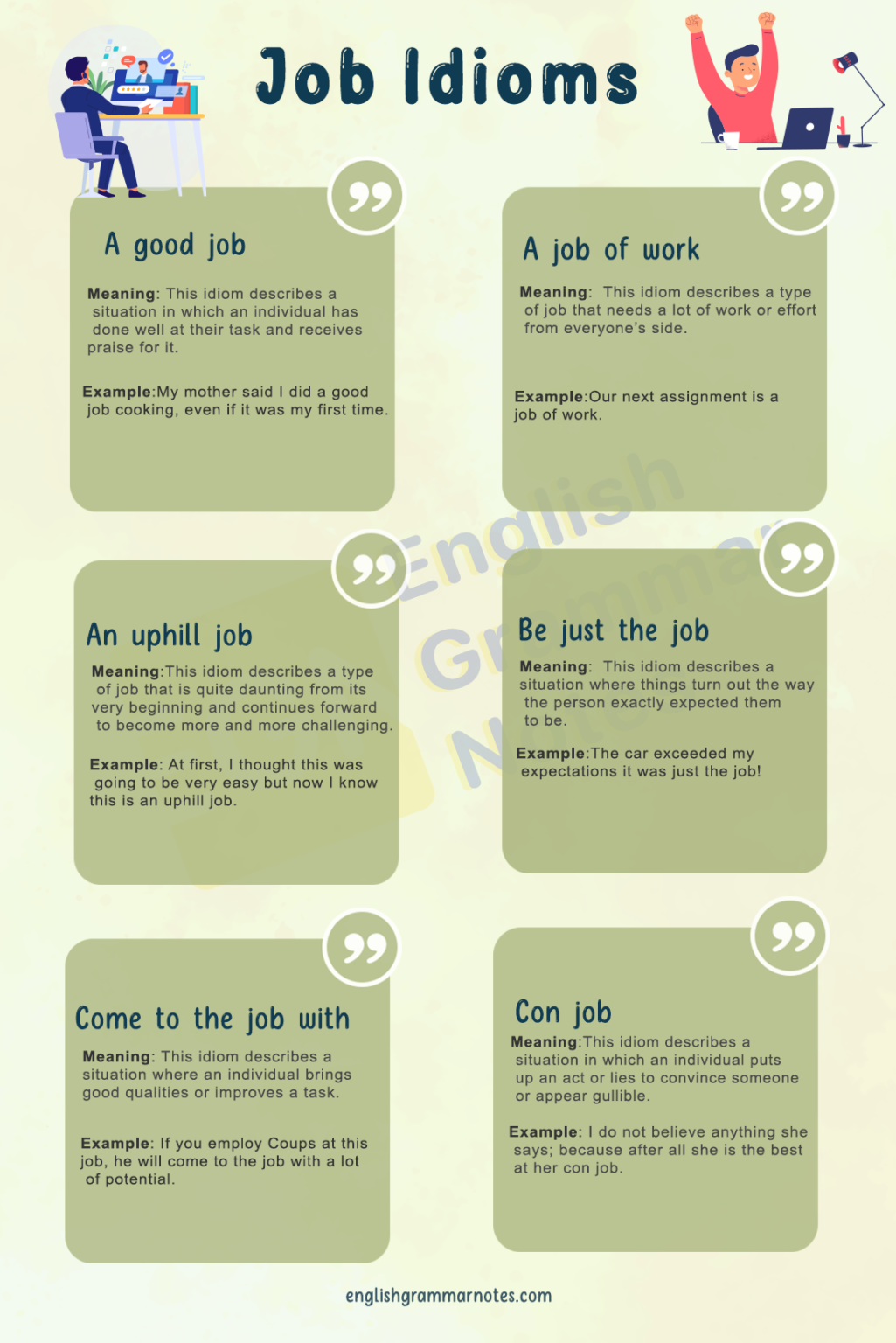Job Idioms List of Job Idioms With Meaning and Examples English