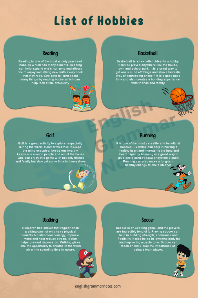 Hobbies List of Hobbies With Description and Images English Grammar