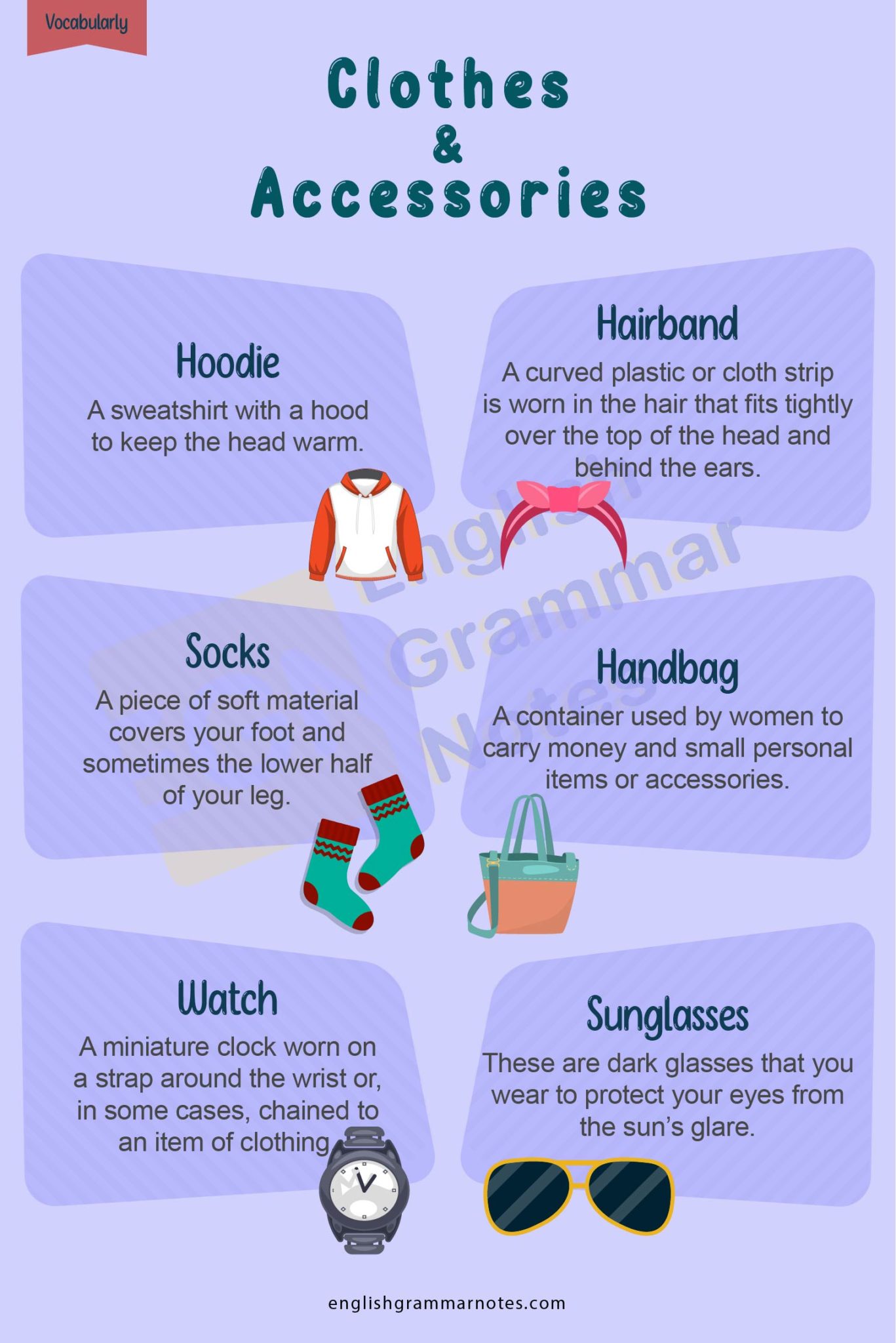 Vocabulary Clothing Clothes Accessories | List of Clothes and ...