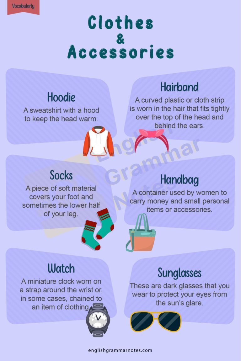 Vocabulary Clothing Clothes Accessories | List Of Clothes And ...