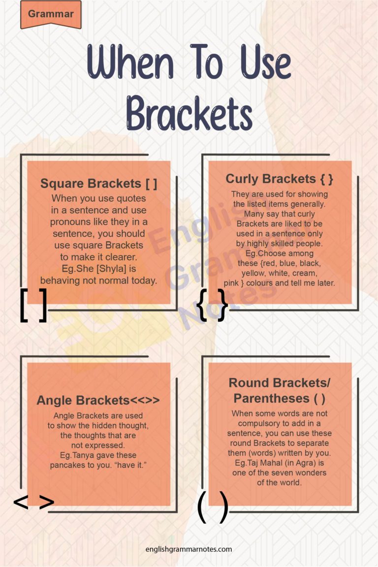 Brackets When To Use Brackets in English Language English Grammar Notes