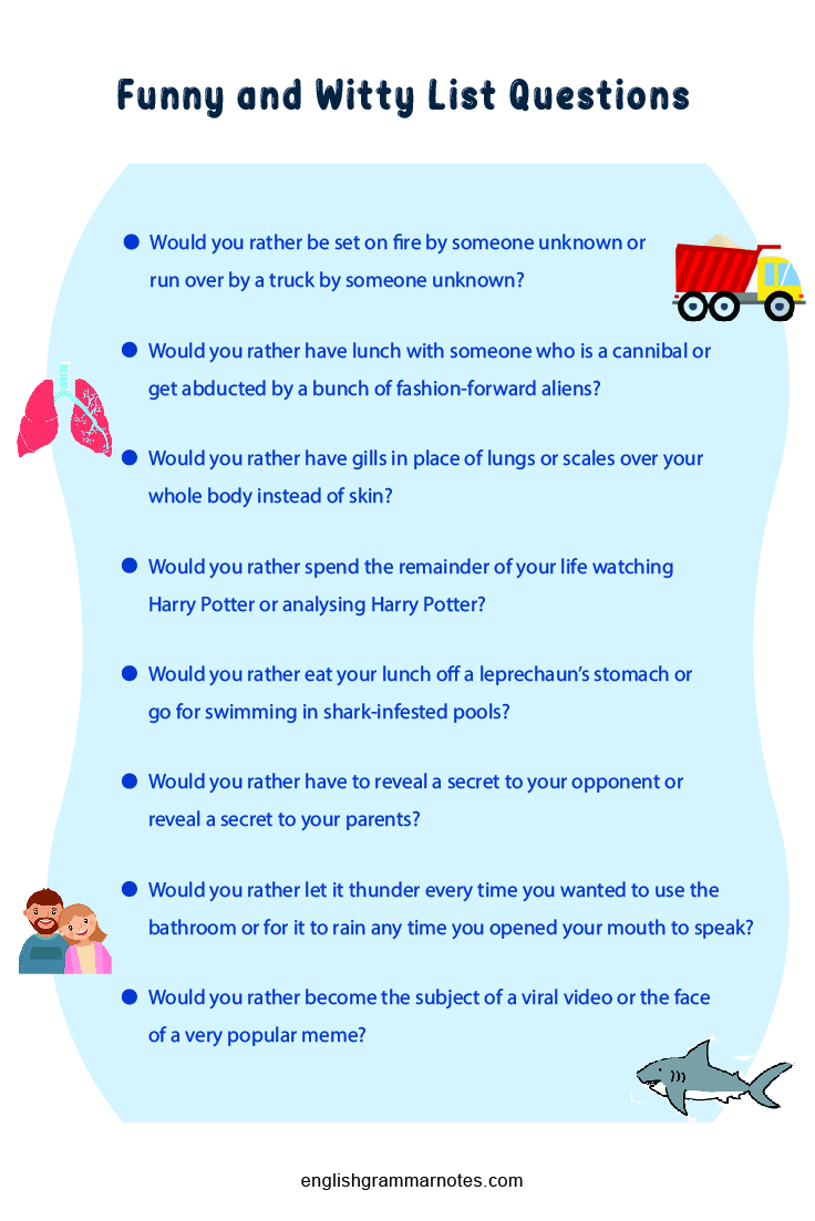 Funny Would You Rather Questions Funny And Witty List Of Would You 