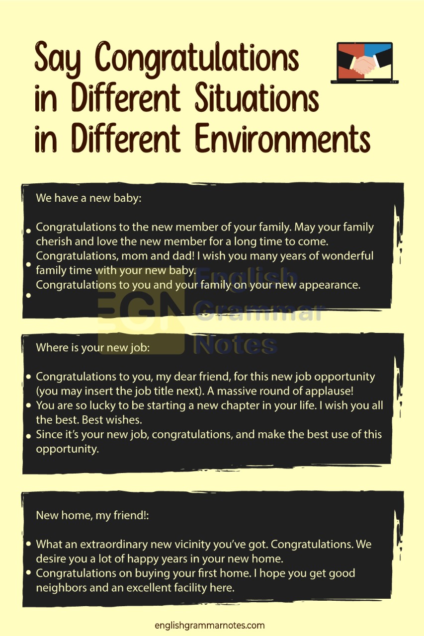 How to Say Congratulations in Different Situations in Different Environments 1