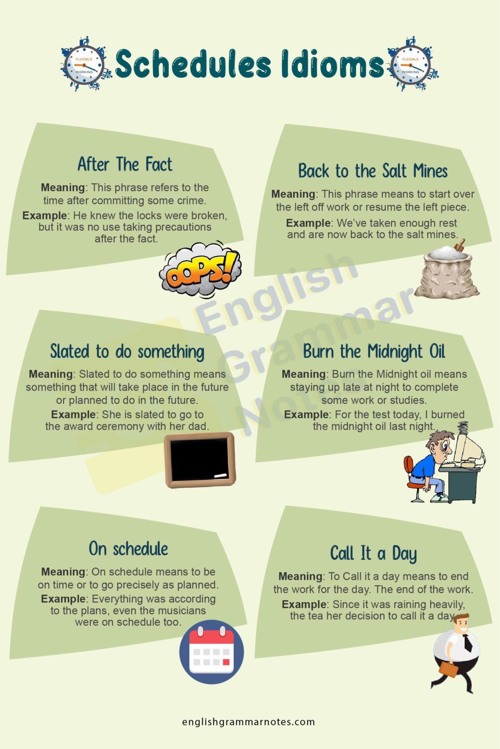 Idioms about Schedules List of Idioms about Schedules With Meaning