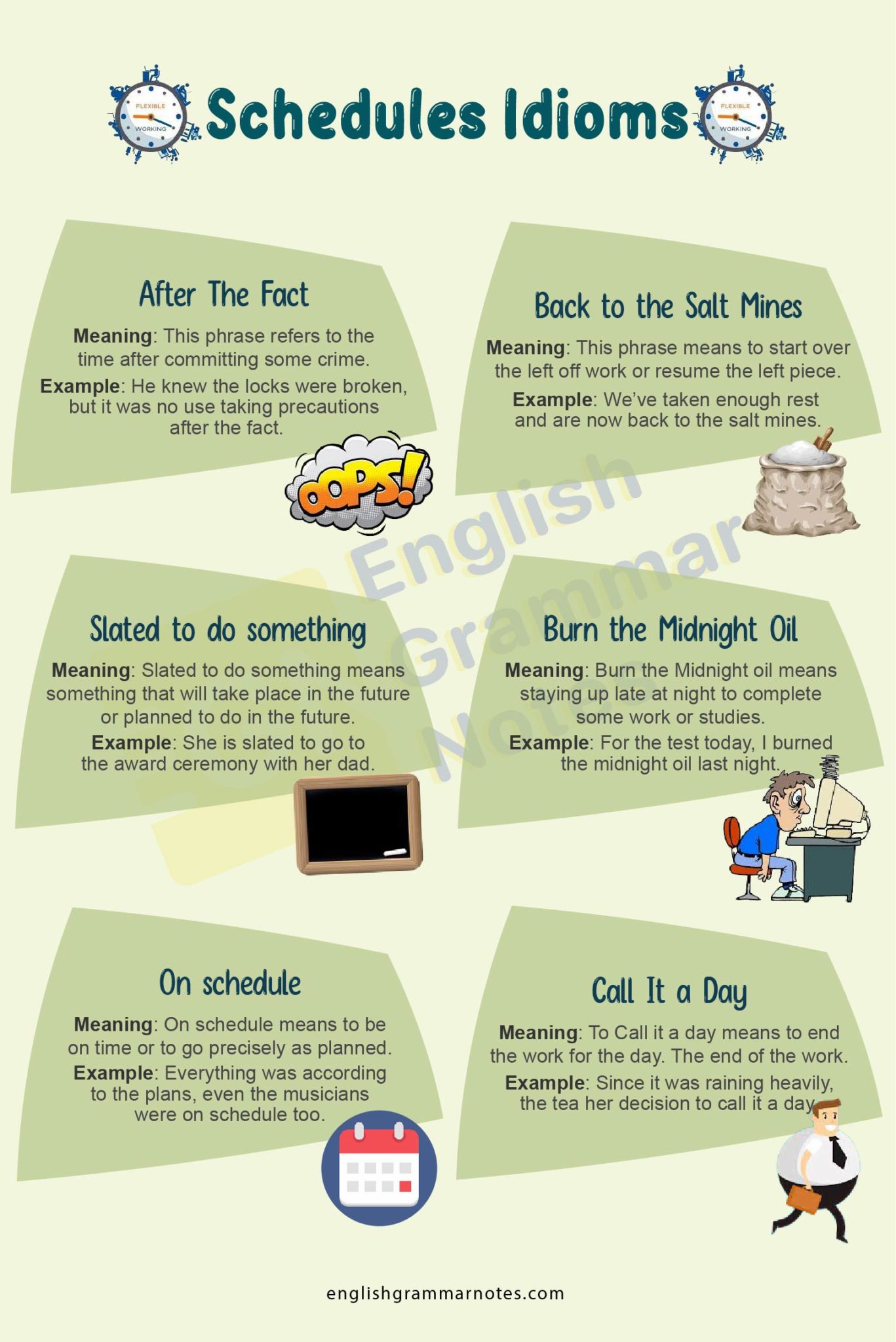 Idioms about Schedules List of Idioms about Schedules With Meaning