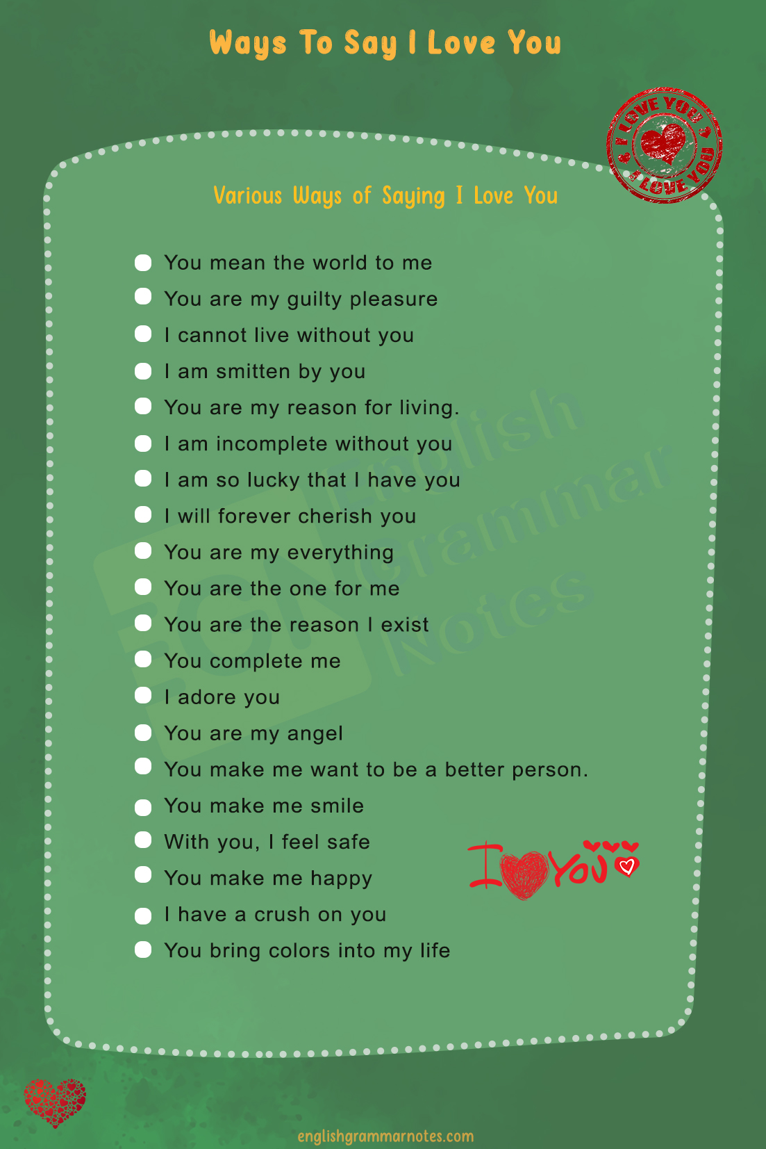 Ways To Say I Love You 1