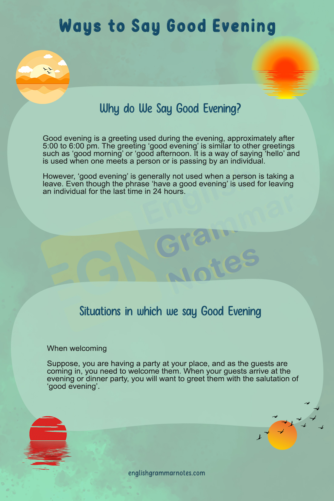 Ways to Say Good Evening 1