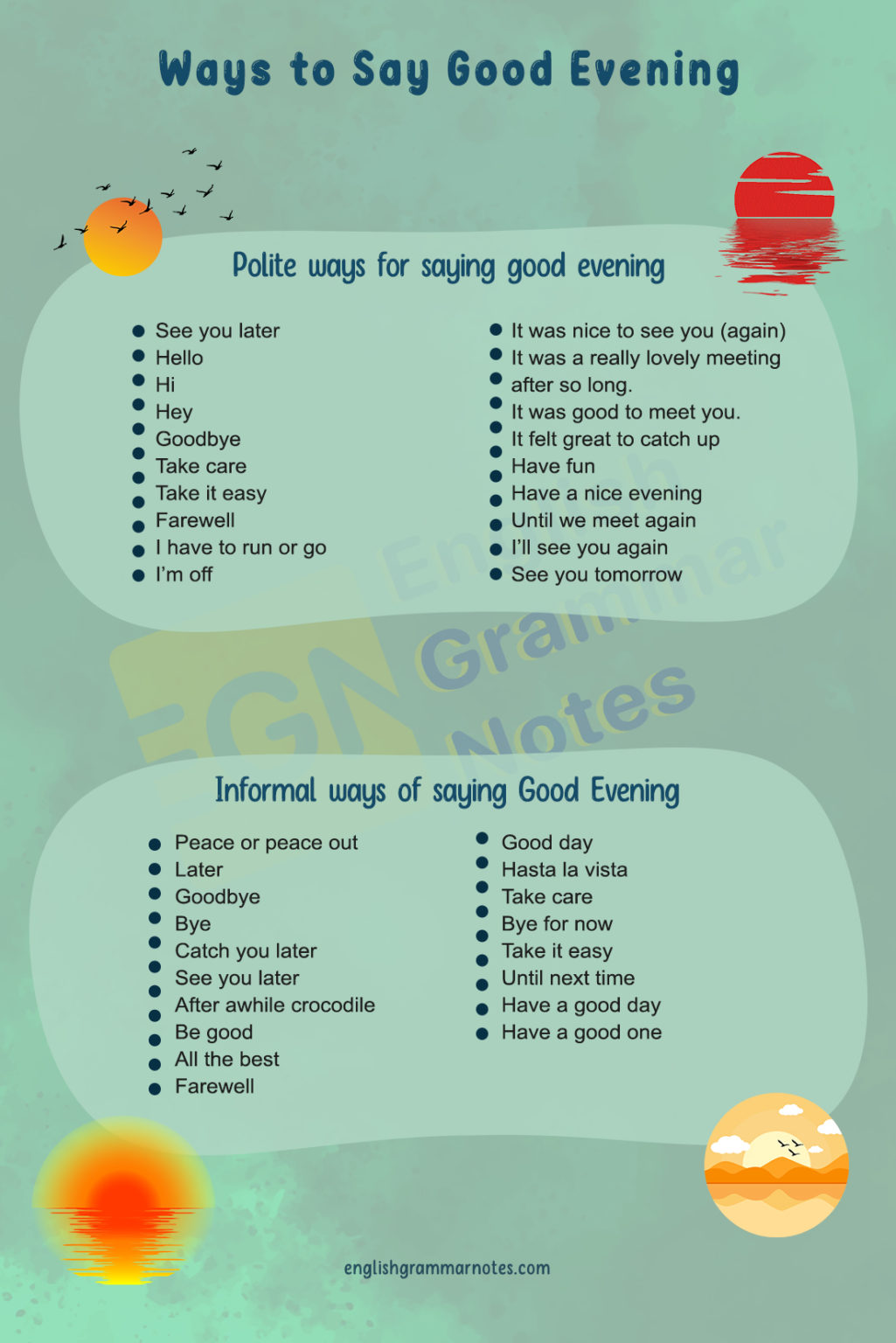 Ways To Say Good Evening Common Ways Of Saying Good Evening In French