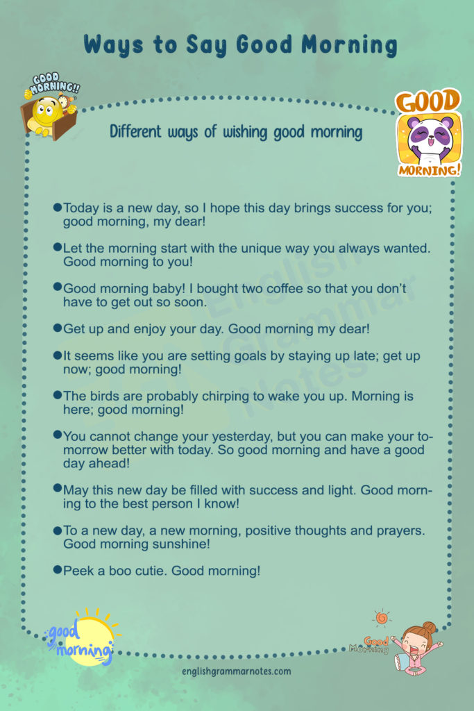 Ways to Say Good Morning Different Ways to Wish Good Morning