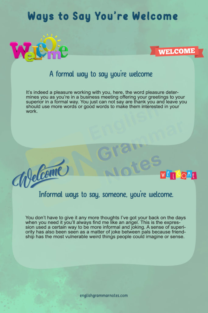 Ways to Say You’re Welcome | How to Say you’re Welcome? Formal ...