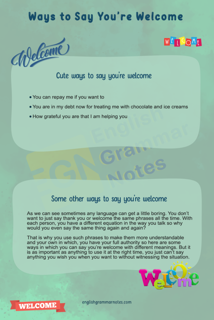 Ways to Say You’re Welcome | How to Say you’re Welcome? Formal ...