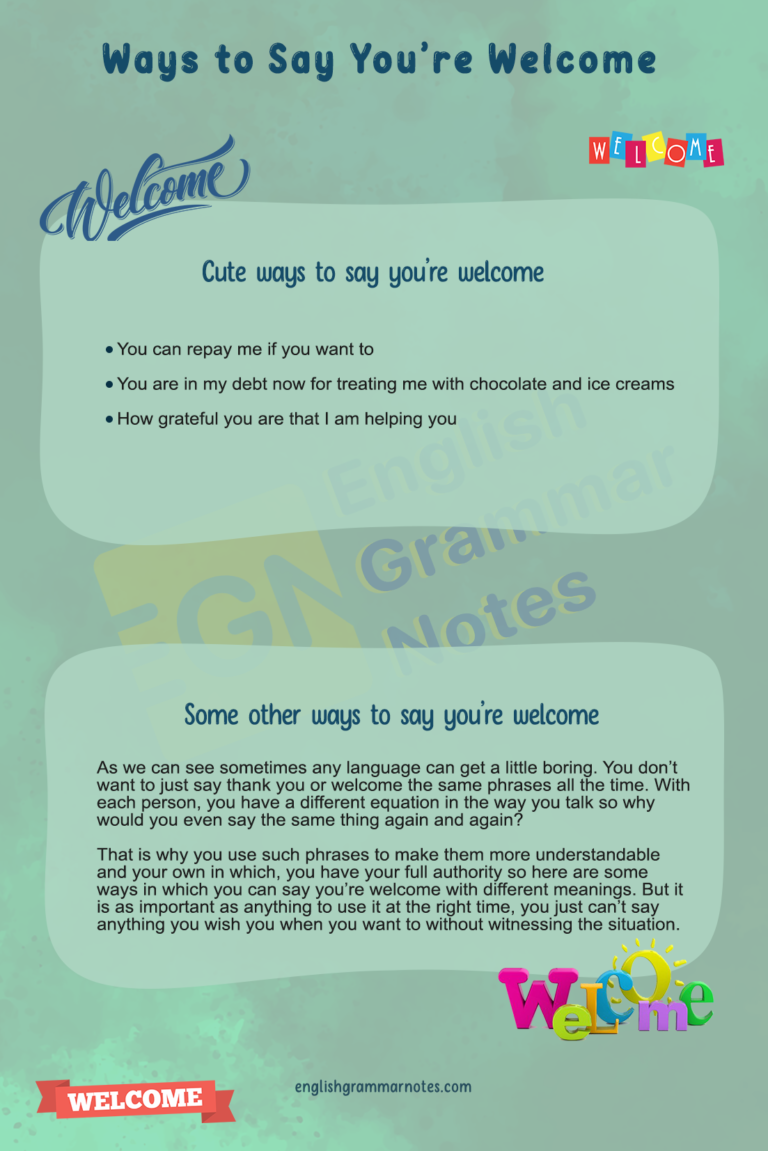 Ways to Say You’re Welcome | How to Say you’re Welcome? Formal ...