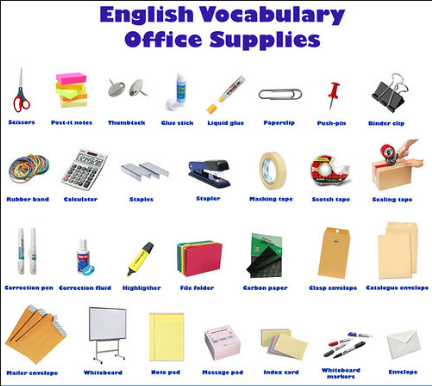 office supplies vocabulary