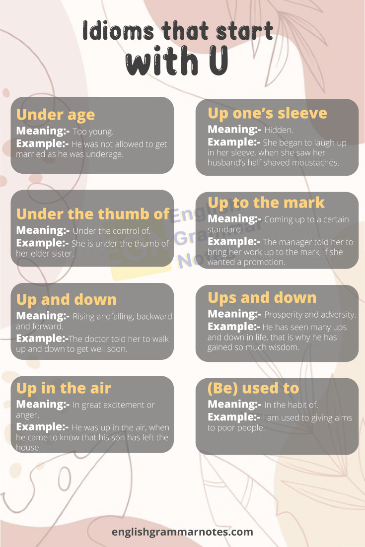 Idioms that start with U