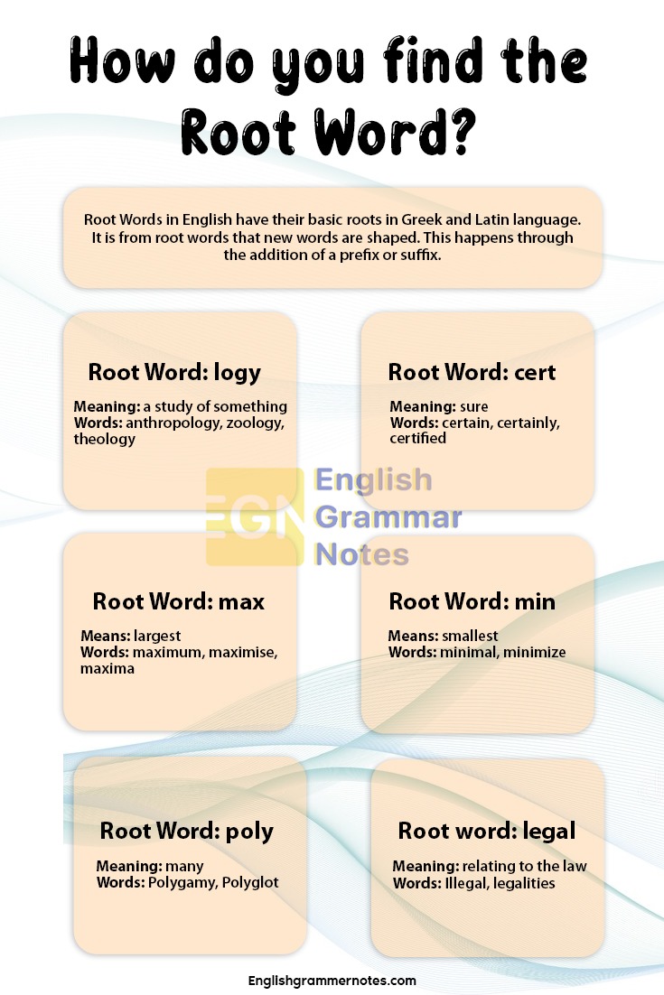 Common Root Words In English