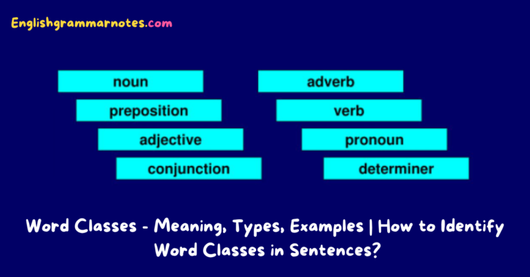 Word Classes Meaning Types Examples How To Identify Word Classes 