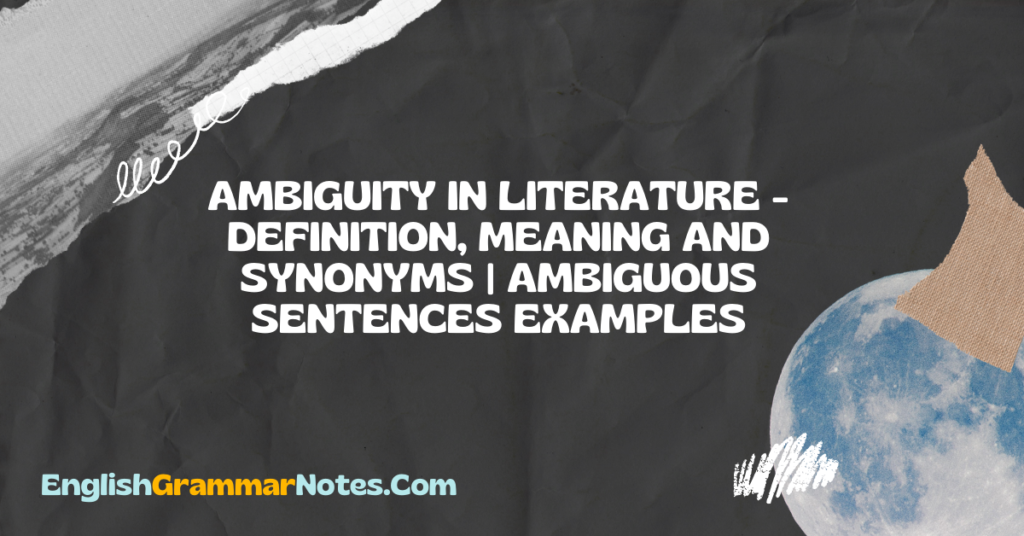 Ambiguity In Literature – Definition, Meaning And Synonyms | Ambiguous ...