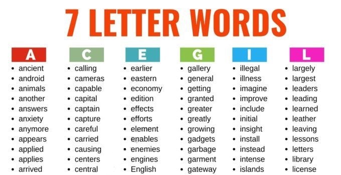 dictionary 7 letter words